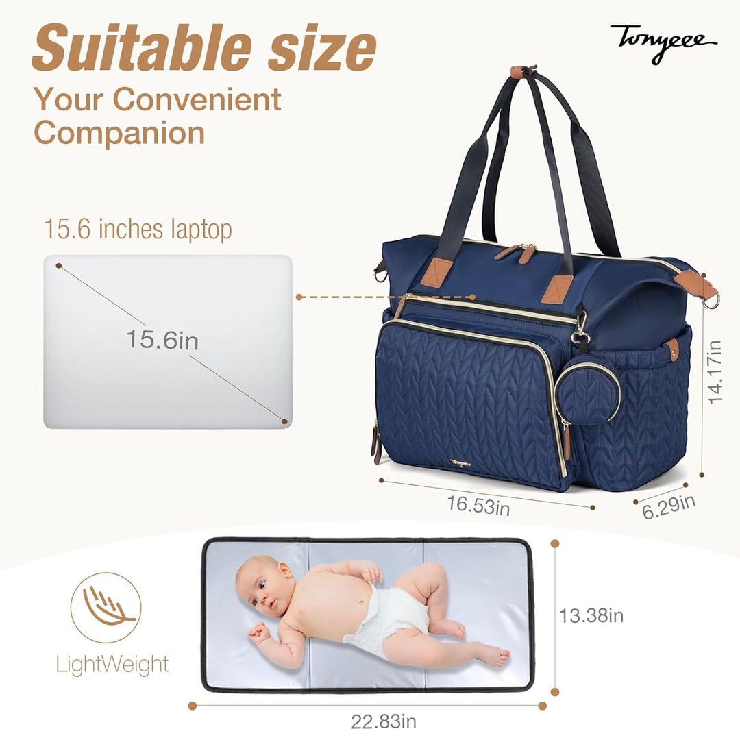 Wickeltasche mit Schnullertasche und Wickelunterlage, Wickelrucksack Multifunktions-Babytasche für G