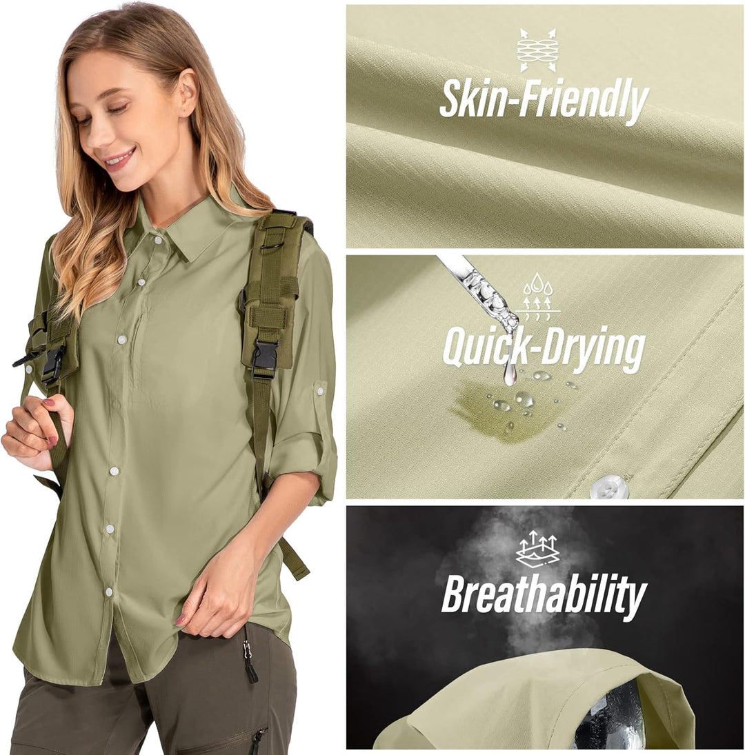 yeyity Damen Hemdbluse UV Schutz Langarmshirt Damen Schnell Trocknende Sport Shirts Wandershirt Safa