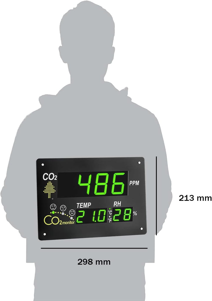 TFA Dostmann CO2-Monitor AirCo2ntrol Observer, 31.5002, XL Anzeige, ideal für Grossraumbüro/Schulen/