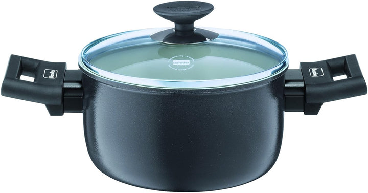 Berndes Alu Specials Smart Kochtopf 16 cm mit Glasdeckel, 013241, Aluminium, weiss, Keramik, 1,6 Lit