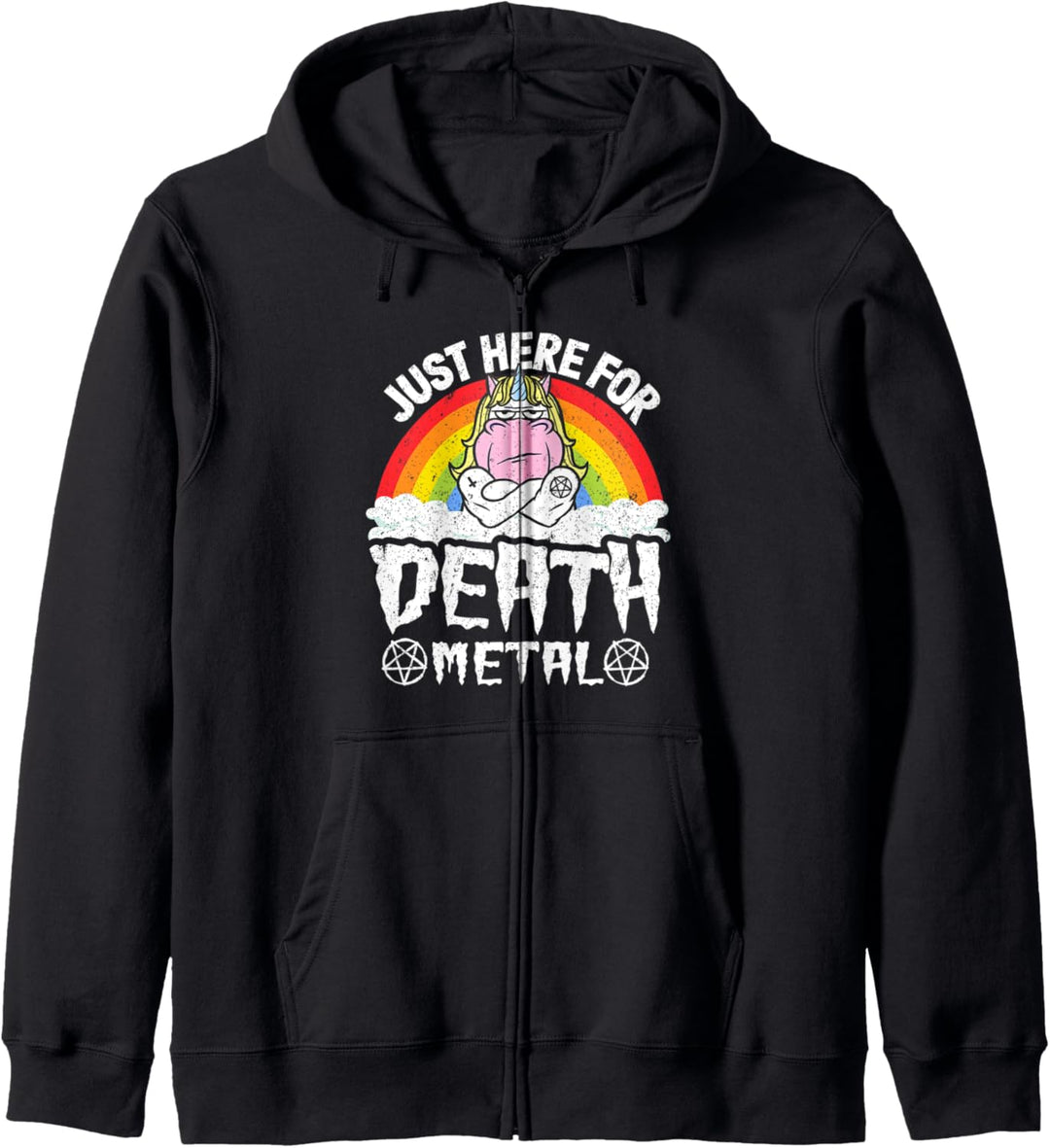 Kids Band Einhorn Metall Rainbow Just Here For Death Metal Kapuzenjacke