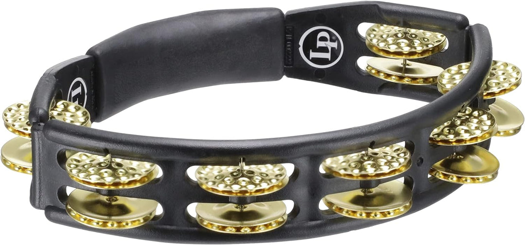 LP Latin Percussion LP861508 Tambourin Cyclop Handmodell schwarz Messingschellen zweireihig Dimpled