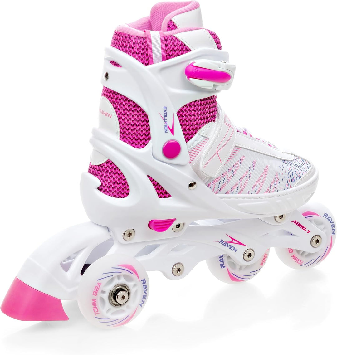RAVEN 4in1 Inline Skates Triskates Rollschuhe Schlittschuhe Inliner LED Räder für Kinder Mädchen ver