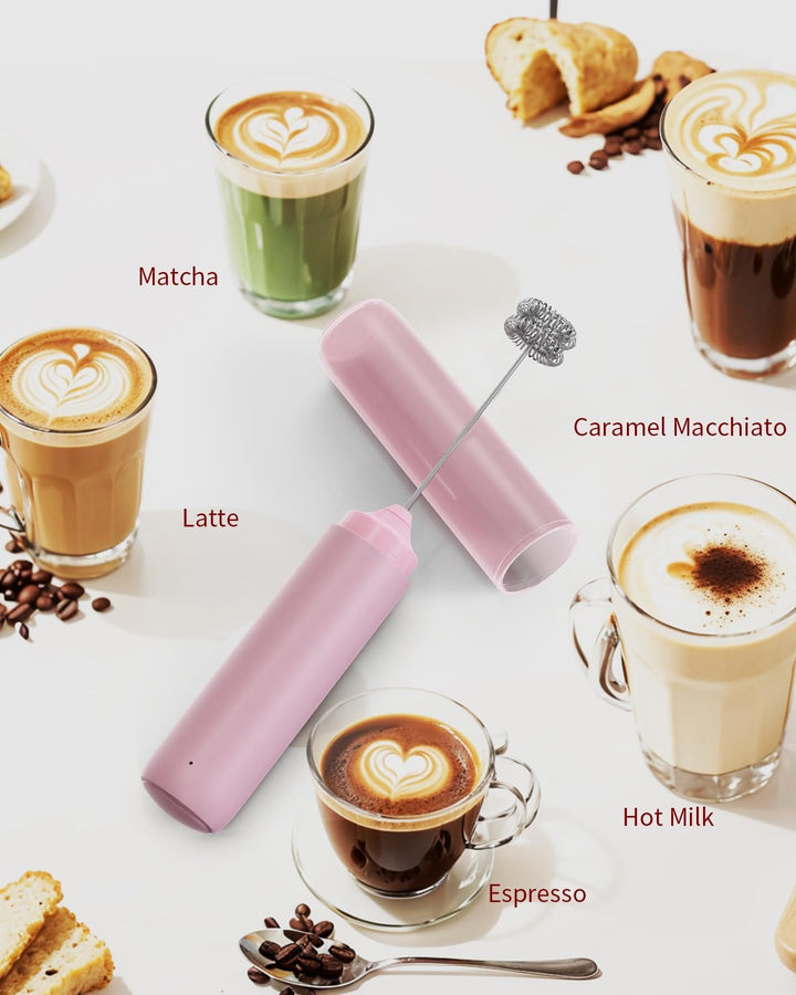 CIRCLE JOY Wiederaufladbarer Milchaufschäumer Handheld, Elektrischer Kaffee-Aufschäumer, Tragbarer H