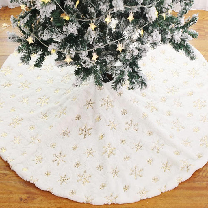 Lafunda 120cm Weihnachtsbaum Decke giltzer Plüsch Baumdecke Rund Weihnachtsbaum Rock mit Pailletten