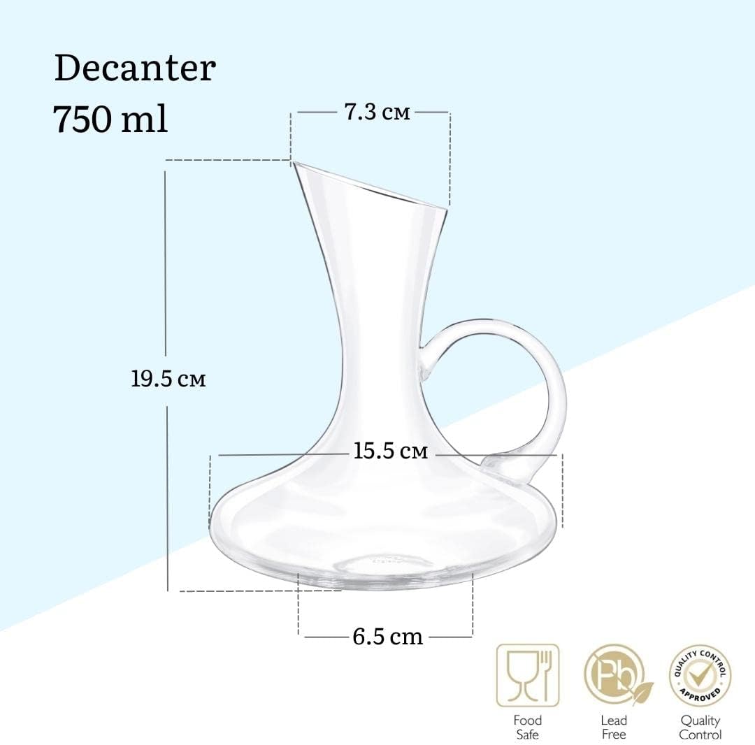 Wilmax Rotwein-Dekanter | 750 ml | Wein-Karaffe aus Glas | Wein-dekantierer | Weinkaraffe | Dekantie