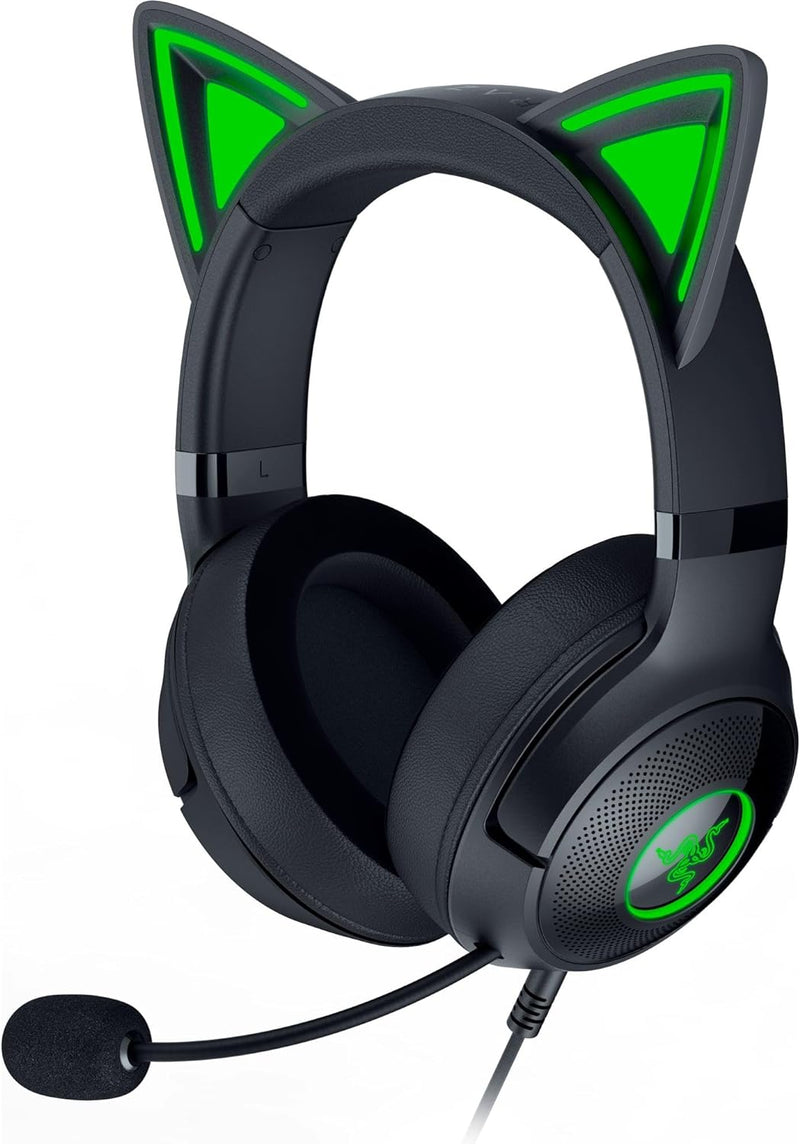 Razer Kraken Kitty V2 - Kabelgebundenes RGB-Headset mit Katzenohren (Reaktive Streaming-Beleuchtung,