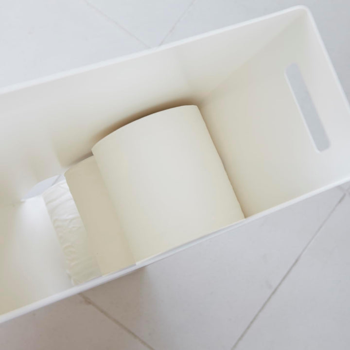 YAMAZAKI 'Tower' 3455 Toilettenpapierspender, Stahl, Weiss, 8 Rollen, Klopapier Aufbewahrung, Toilet