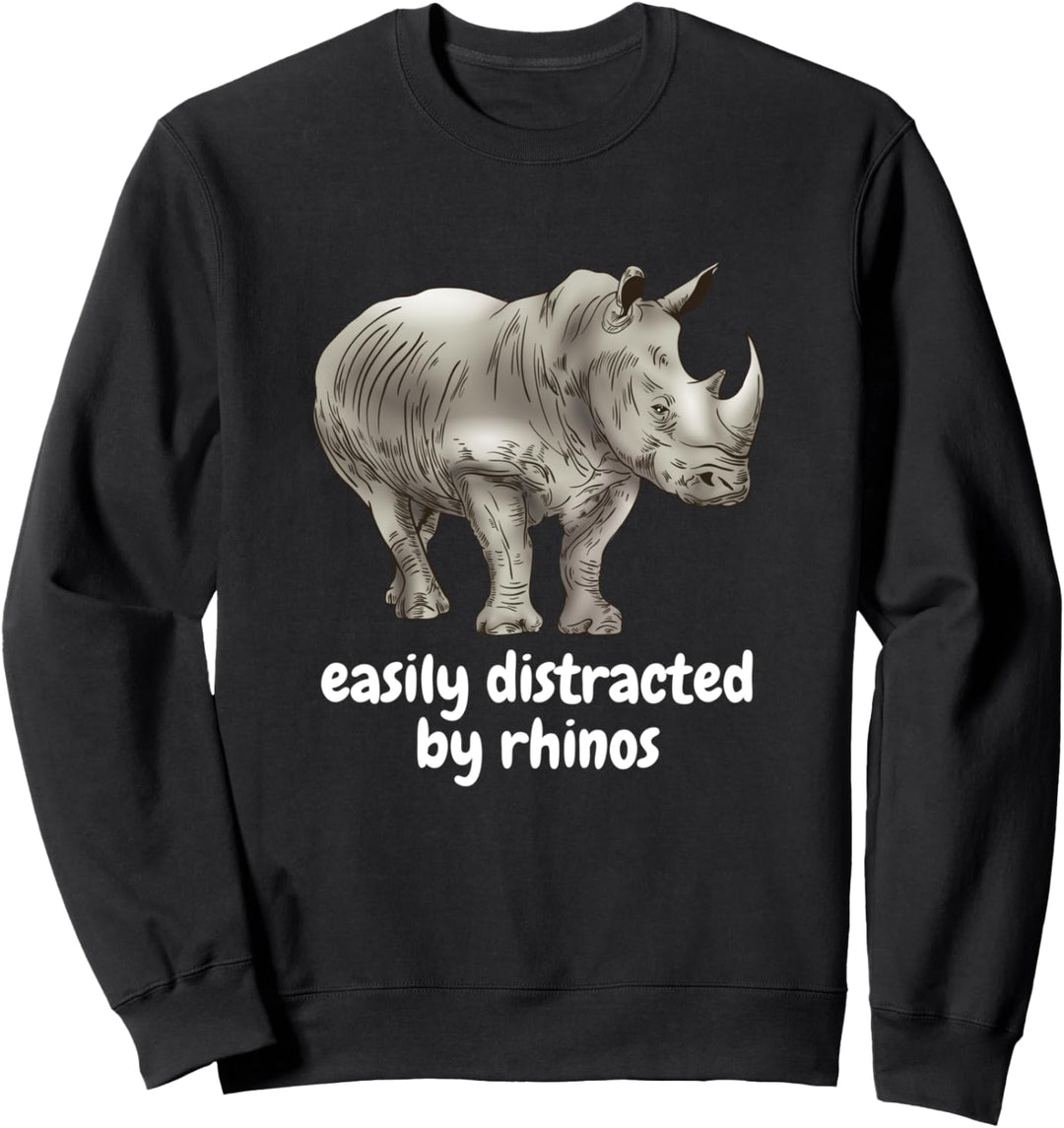 Nashorn Distressed Design leicht von Nashörnern abgelenkt Sweatshirt