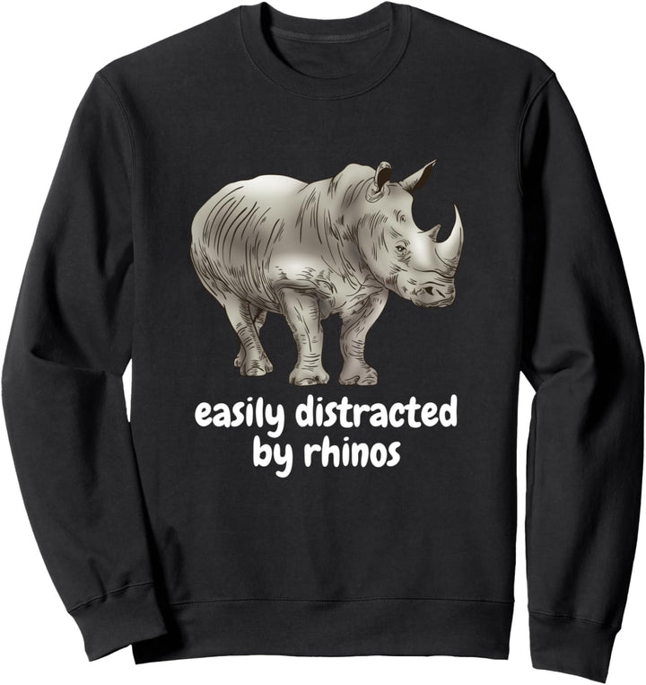 Nashorn Distressed Design leicht von Nashörnern abgelenkt Sweatshirt