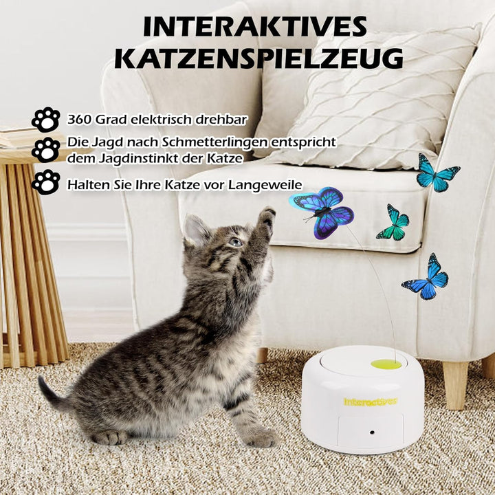 Pet Prime Automatisches Katzenspielzeug, Elektronisches Katzenspielzeug, Katze Schmetterling Spielze