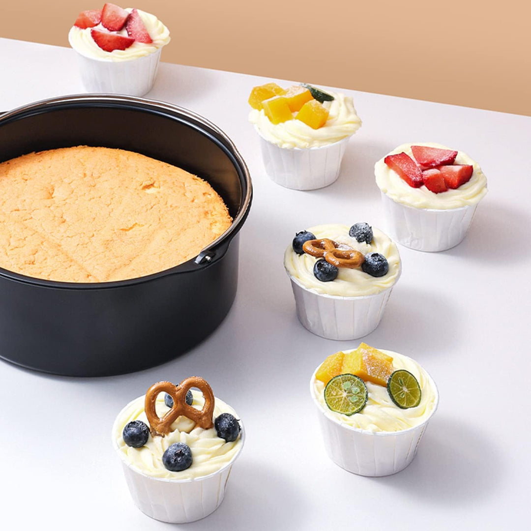 Kuchenform 7 Zoll Backform Antihaftbeschichtung für Luftfritteuse Kuchenform Luftfritteuse Zubehör B
