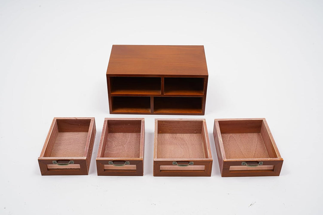 Schreibtisch Organizer Holz Aufbewahrungsschrank Mit 4 Schubladen FüR Zuhause Vintage Holzschubladen