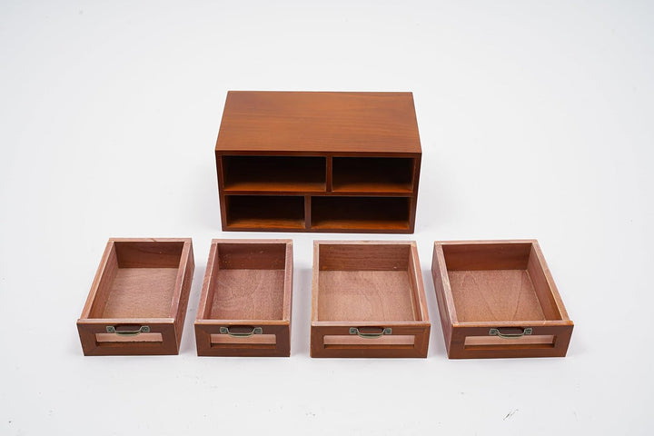 Schreibtisch Organizer Holz Aufbewahrungsschrank Mit 4 Schubladen FüR Zuhause Vintage Holzschubladen