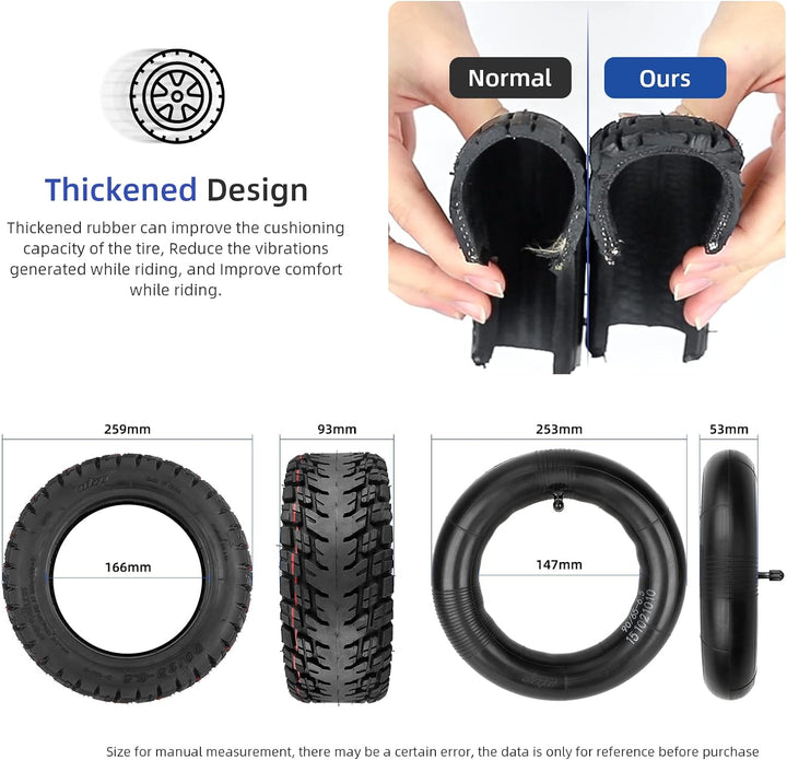 ulip 90/65-6,5 Offroad Reifen + Schlauch, Offroad Tubeless Reifen, für Dualtron Ultra Thunder Zero 1