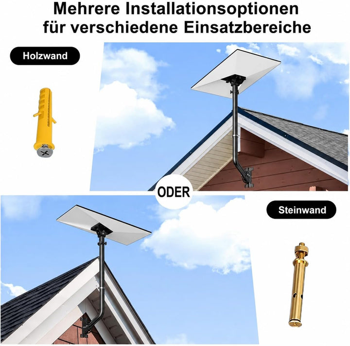 Universeller Antennenmast für Fernseh-, Satelliten-, Radio- und WLAN-Antennen - Verstellbarer Stände