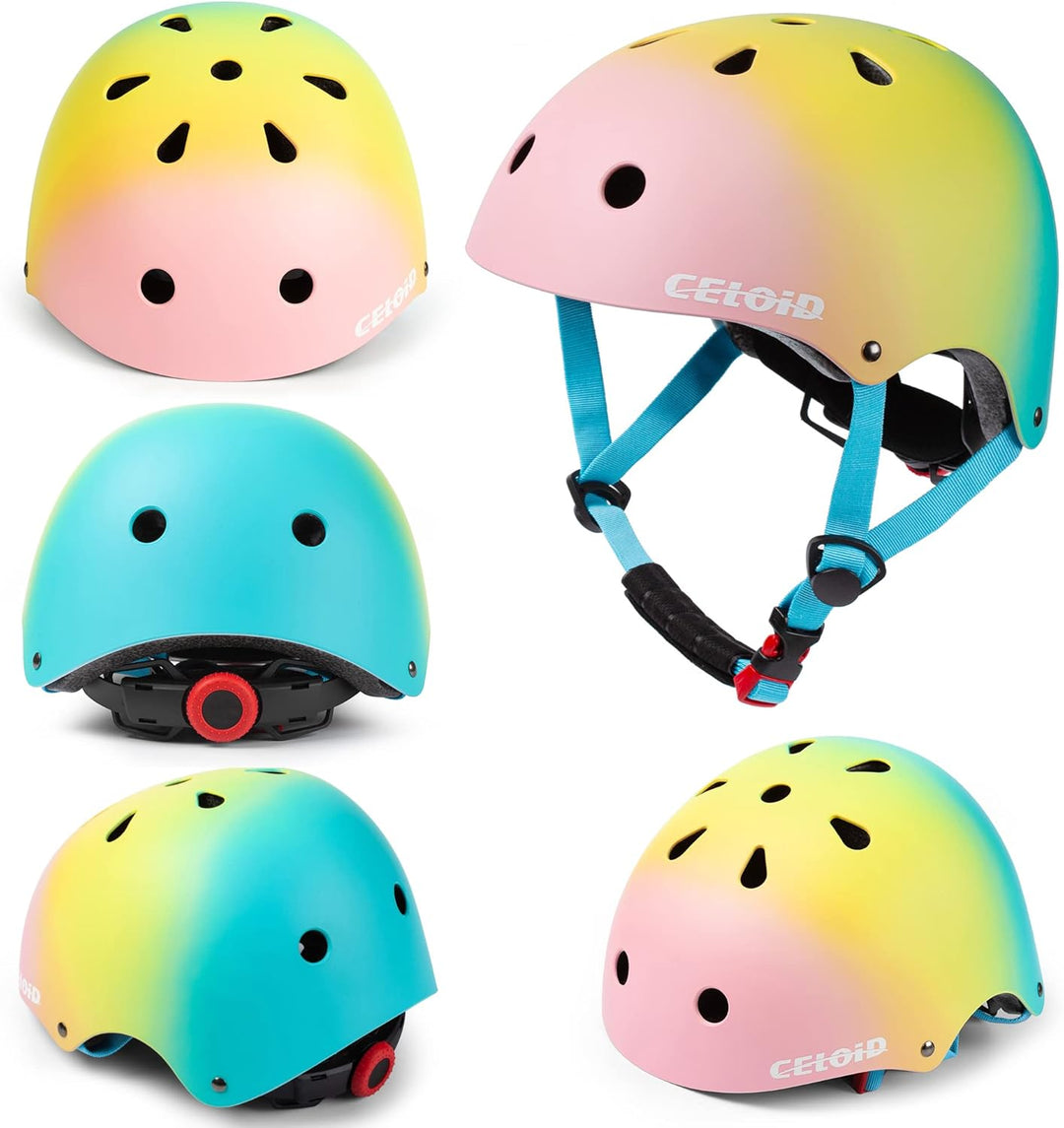 CELOID Kinder Fahrradhelm, Kleinkind Skateboard Helme für Alter 3-5-8-10-16 Jahre Jungen Mädchen, ve