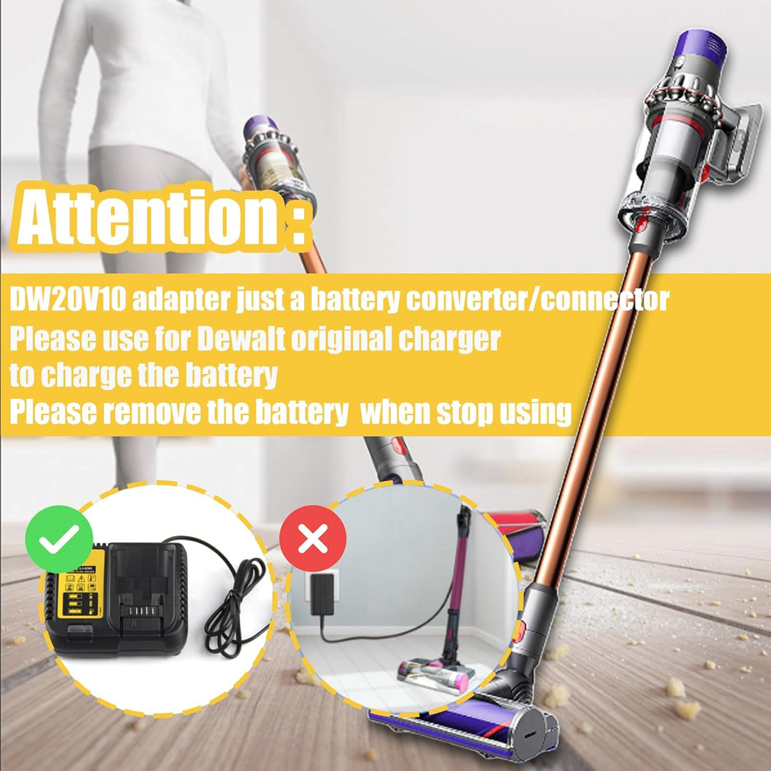 BTRUI V10 Adapter für Dewalt 18V 20V Lithium Batterie, umwandelbar für Dyson V10 SV12 Animal Absolut