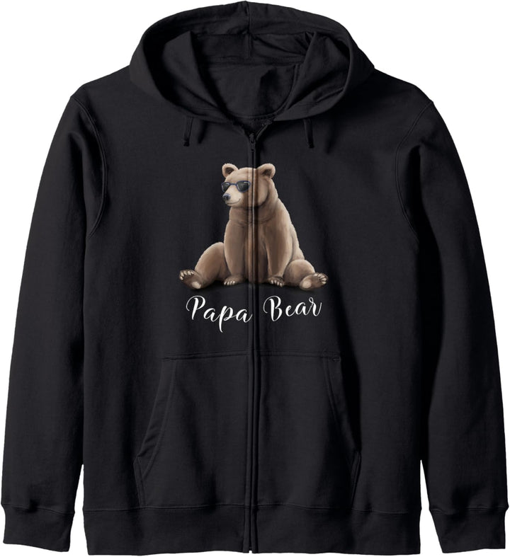 Grizzly Bär mit Sonnenbrille | Lässiger Papa Bear Vatertag Kapuzenjacke