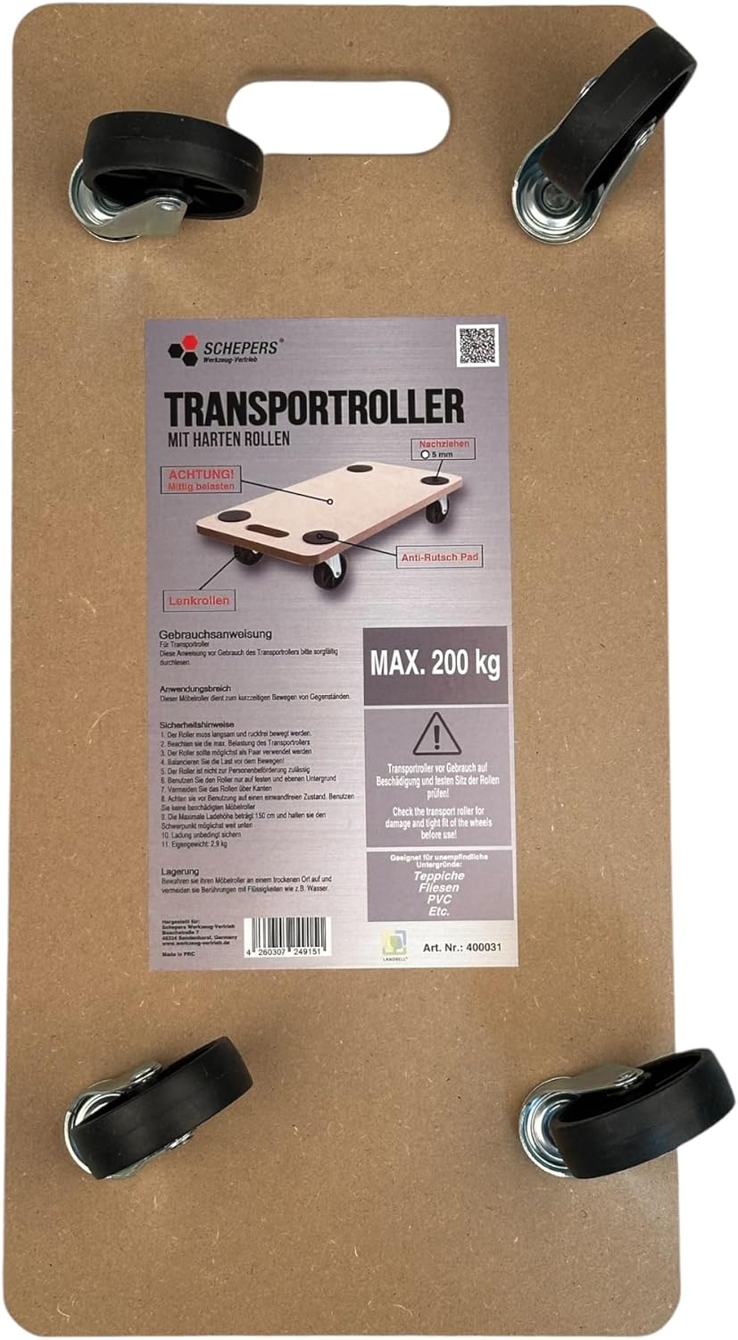 (2Stück) Rollbrett Transportrolle Möbelroller Roller Transporter 200kg