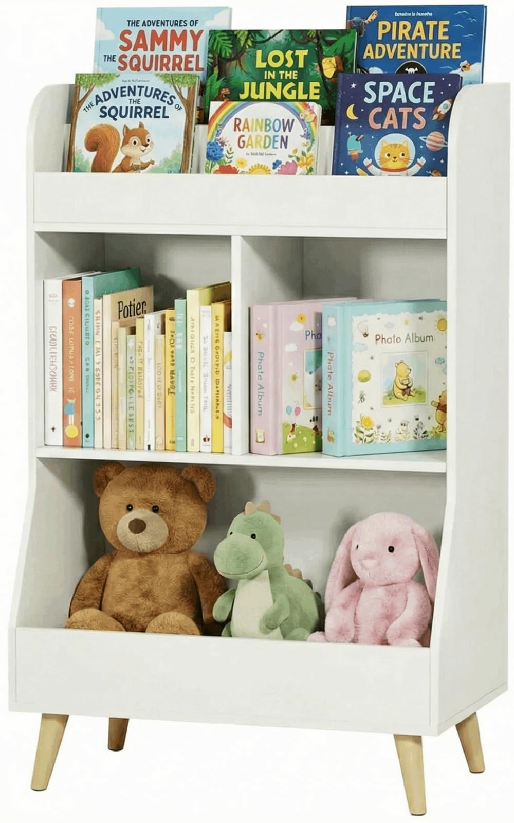 MAMIZO Kinderregal,Bücherregal Kinder,Spielzeugregal,Kinderzimmerregal,Spielzeug Aufbewahrung,Montes