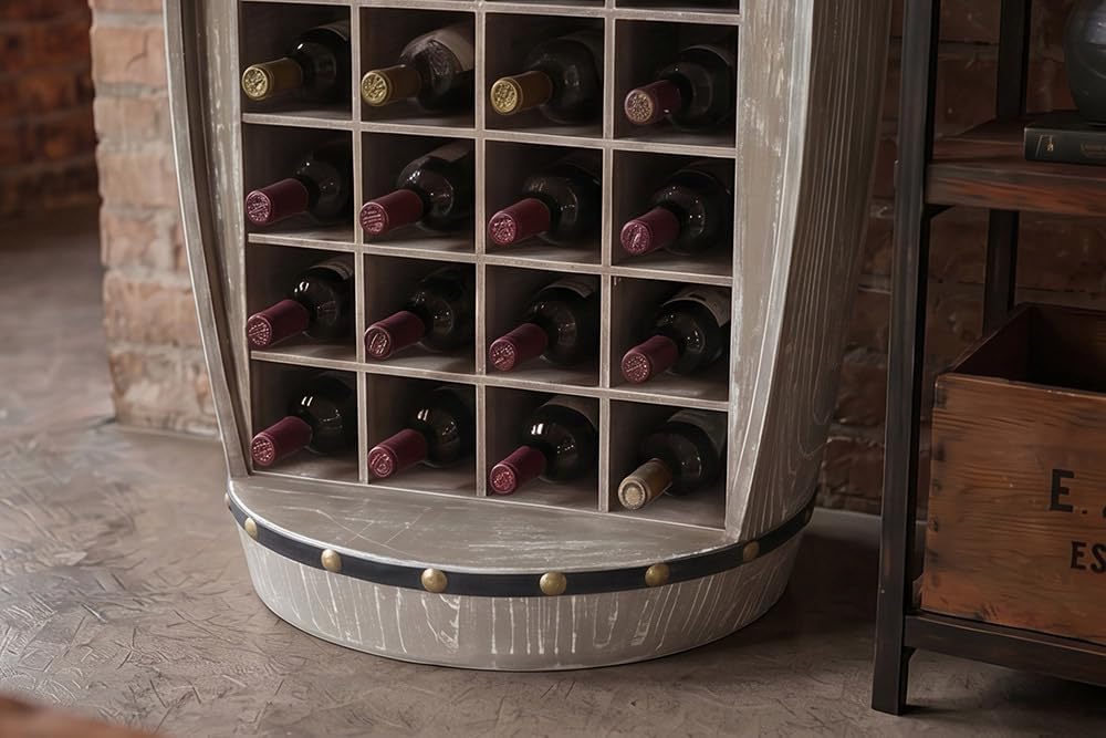 invicta INTERIOR riess-Ambiente.de Shabby Chic Weinregal Bodega 97cm Natur Pinie Weinfass für 24 Fla