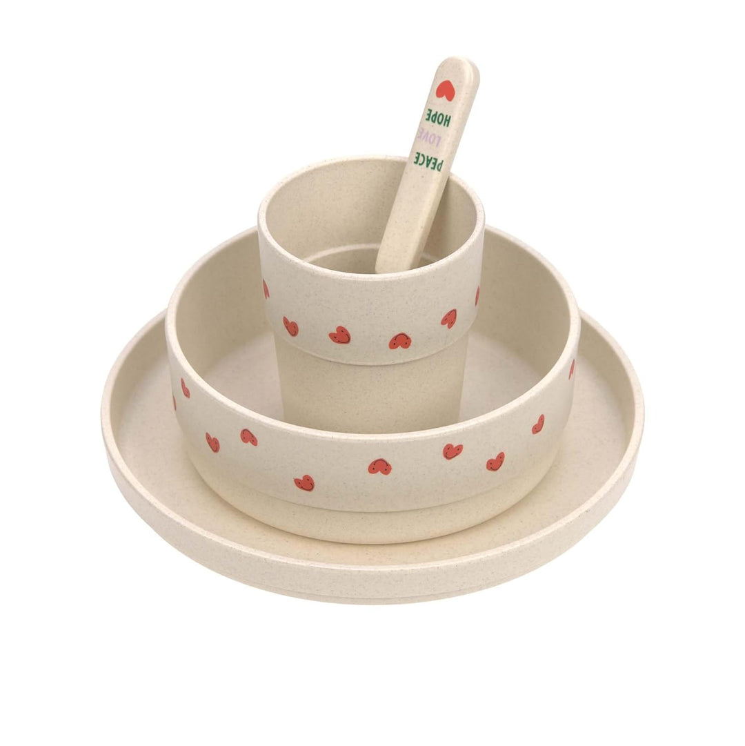 LÄSSIG Kindergeschirr Set (Teller, Becher, Schälchen, Löffel) ohne , BPA-frei, für Spülmaschine und