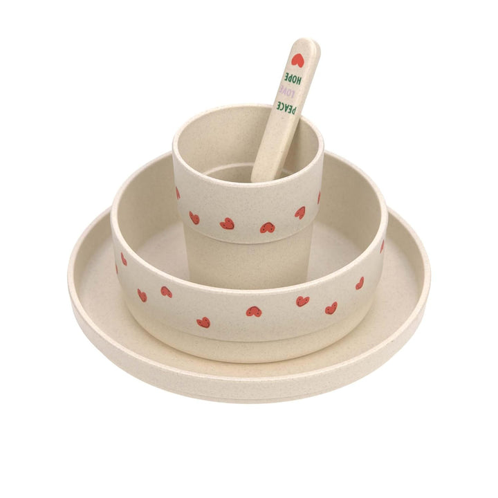 LÄSSIG Kindergeschirr Set (Teller, Becher, Schälchen, Löffel) ohne , BPA-frei, für Spülmaschine und