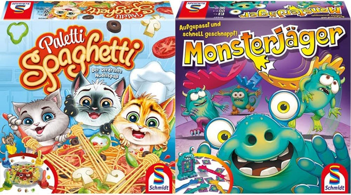 Schmidt Spiele 40626 Paletti Spaghetti, Aktionsspiel für Kinder und Erwachsene & 40557 Monsterjäger,
