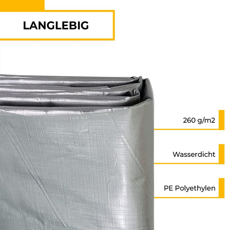 WDB 260g Abdeckplane Schutzplane Gartenplane Beidseitig beschichtet wasserfest abwaschbar langhaltig
