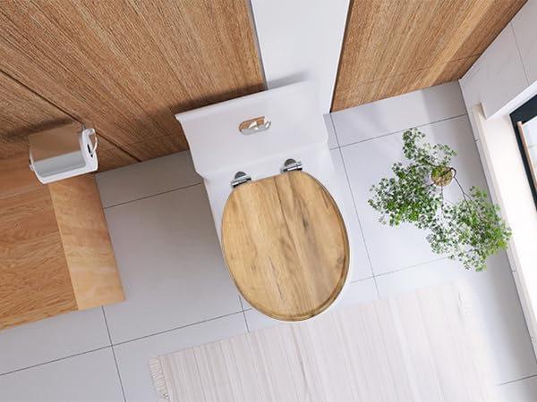 MDF-Toilettensitz mit Soft-Close-Mechanismus, O-förmiger Toilettensitz mit verstellbaren Scharnieren