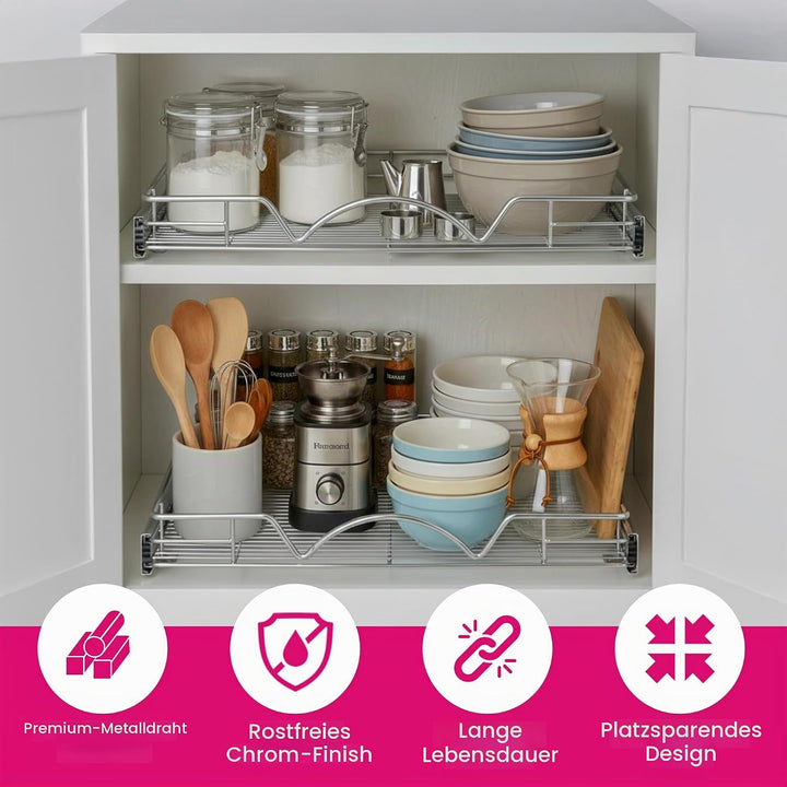 Hold n' Storage Schubladen-Organizer, ausziehbar, robust, ausziehbare Regale, 27,9 cm B x 53,3 cm T