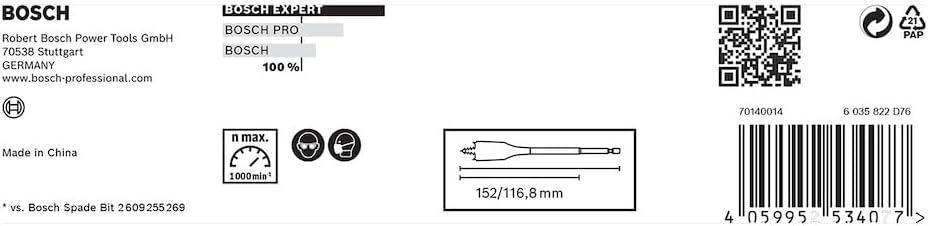Bosch Accessories 6x Expert SelfCut Speed Flachfräsbohrer Set (für Weichholz, Grobspanplatte, Ø 13-2