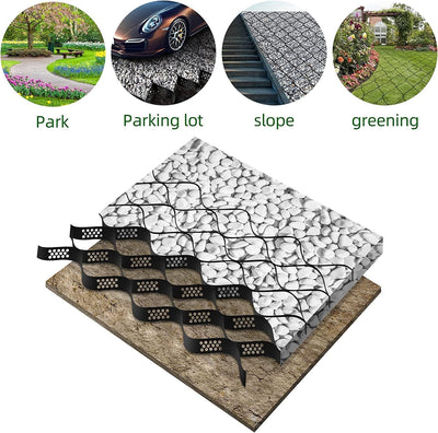 2PCS Kiesgitter Kiesmatten Kieswaben,3x5m=15m² Rasengitter Geogitter Wabengitter Gitterplatten Boden