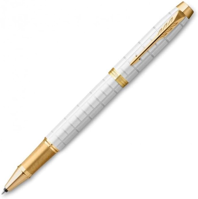 Parker IM Rollerball Tintenroller | Perlfarbene Premium-Lackierung mit goldenen Zierteilen | Feine S