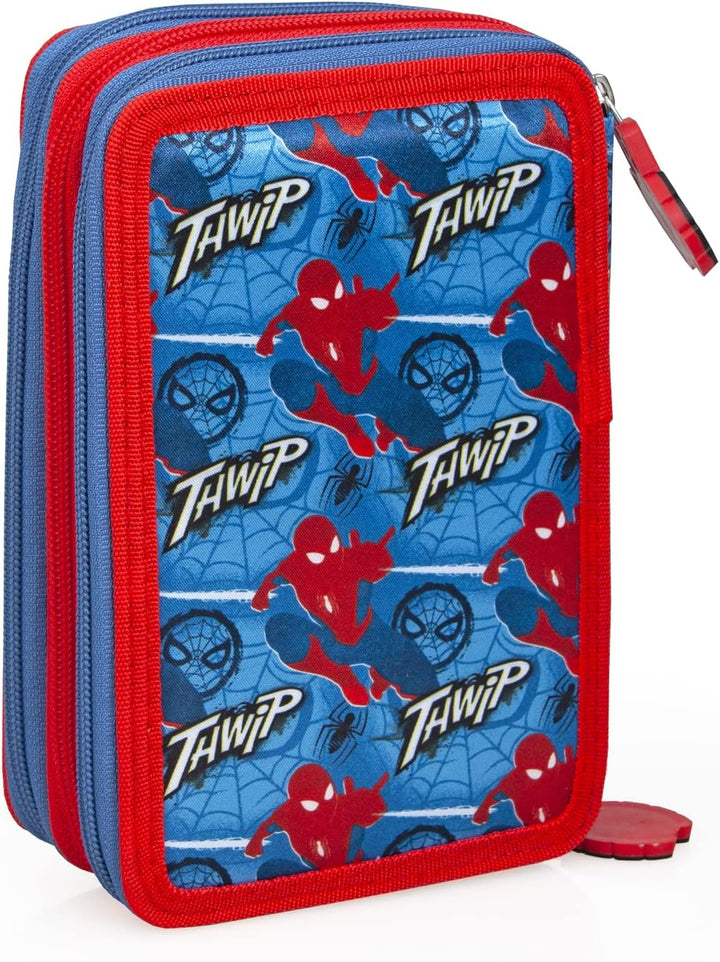 Ragusa-Trade Marvel Spider-Man Crime Fighter, 3-Fach Federtasche Federmappe, 44 TLG. gefüllt für Jun