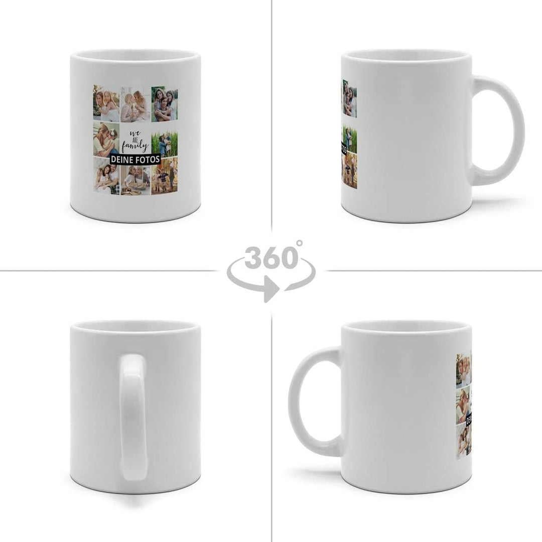 PhotoFancy® - XXL Tasse 'Collage' - Personalisierte Fototasse mit eigenem Foto und Text - Grosse Tas