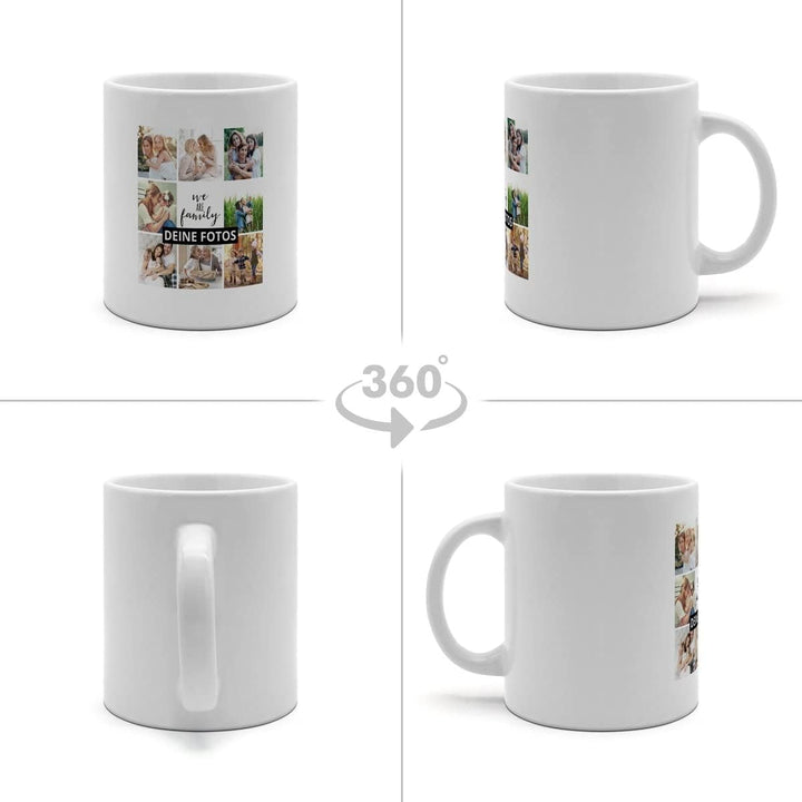 PhotoFancy® - XXL Tasse 'Collage' - Personalisierte Fototasse mit eigenem Foto und Text - Grosse Tas