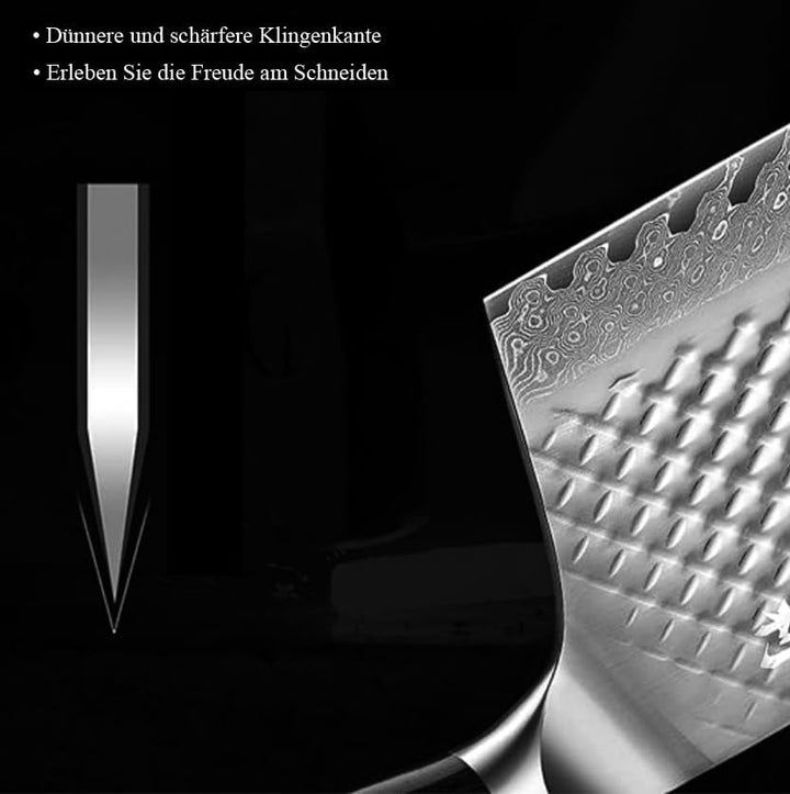 Kitory Japanisches Damast Hackmesser 19cm Fleischbeil Messer VG10 67-Lagen Super Stahl Scharfes Mess