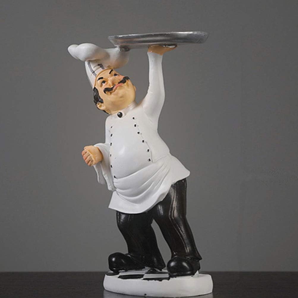 Supvox Französischer Koch Figur Koch Koch Sammlerstück für Theke Restaurant Café Bäckerei Hotel Tisc