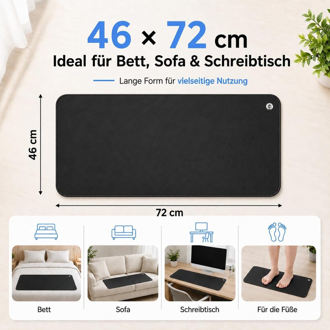 Erdungsmatte für Besseren Schlaf Leitfähige Erdungsmatte Mit 15ft Erdungskabel Universal Pad 46x72cm