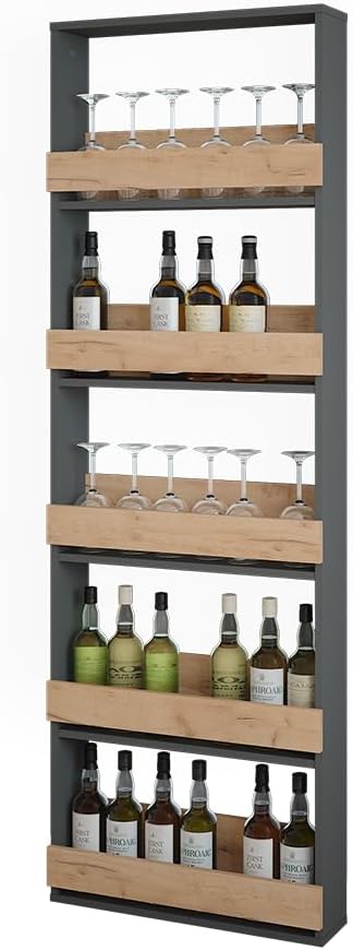 Vicco Weinglasregal Repose, Goldkraft Eiche/Anthrazit, 60 x 180 cm 60x180 cm, 60x180 cm