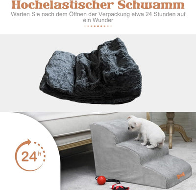 Bounabay® 3 Stufen Haustiertreppe, hundetreppe Bett für kleine Hunde, hunderampe Sofa boxspringbett,