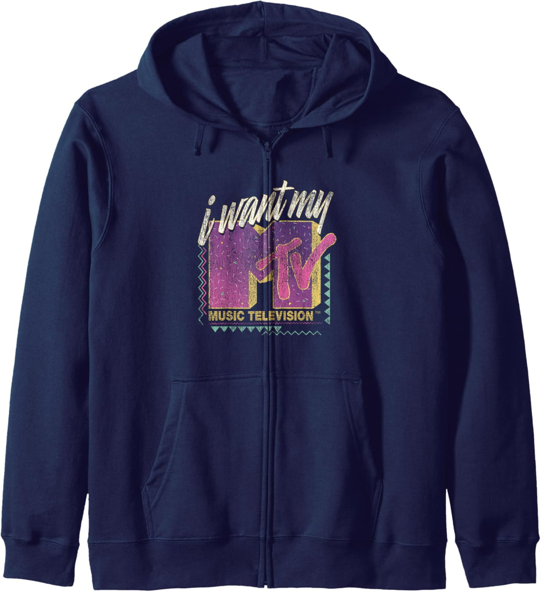 MTV I Want My MTV 90's Retro Colorful Logo Kapuzenjacke
