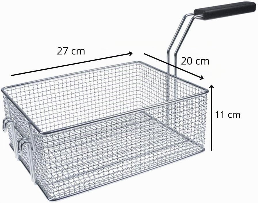 Keine Marke Frittierkorb Gastro LxBxH 270x200x110 mm Stahl verchromt Fritteusenkorb für MBM, Lotus