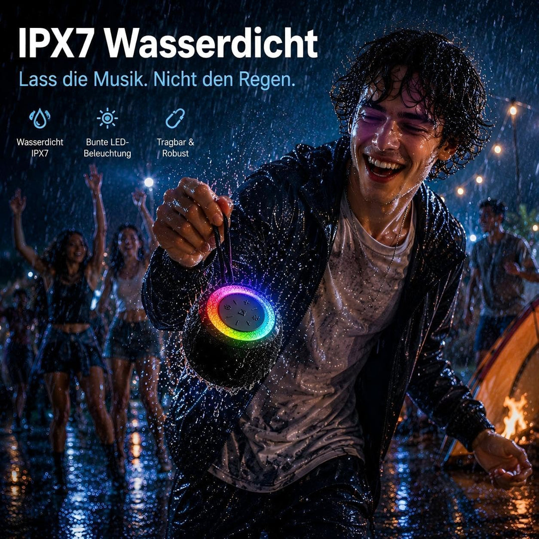JYX Bluetooth Lautsprecher, 60W Tragbarer Party Lautsprecher mit Bluetooth 5.3, IPX7 Wasserdicht, TW