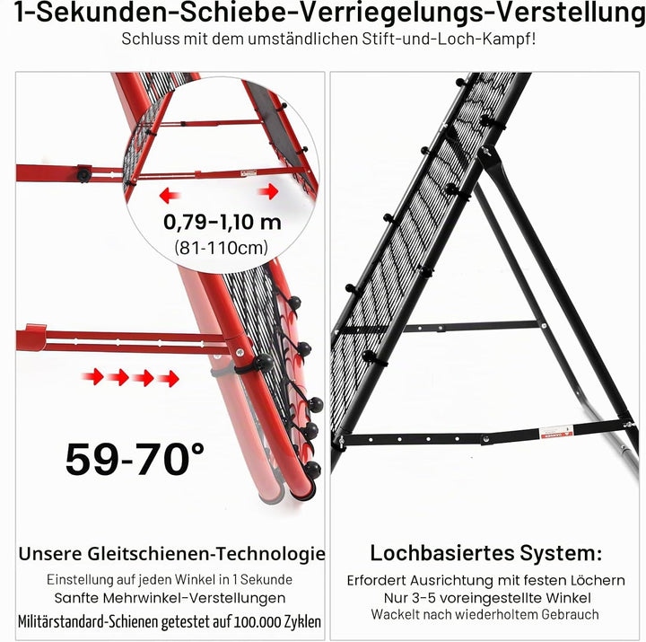 Doppelseitige Rebounder Net Fussball Training Ausrüstung, 100/120/180cm, Fussball Tor Kickback Ziel