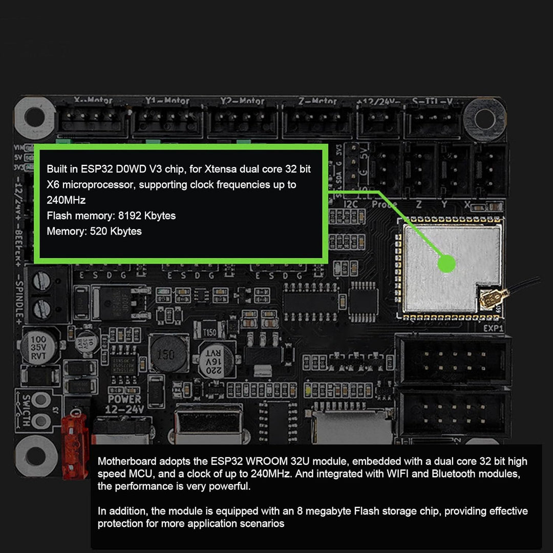 Lasergravierer-Hauptplatine, Lasergravierer-Steuermodul MKS DLC32 V2.1 32 Bit ESP32 WIFI GRBL TFT La