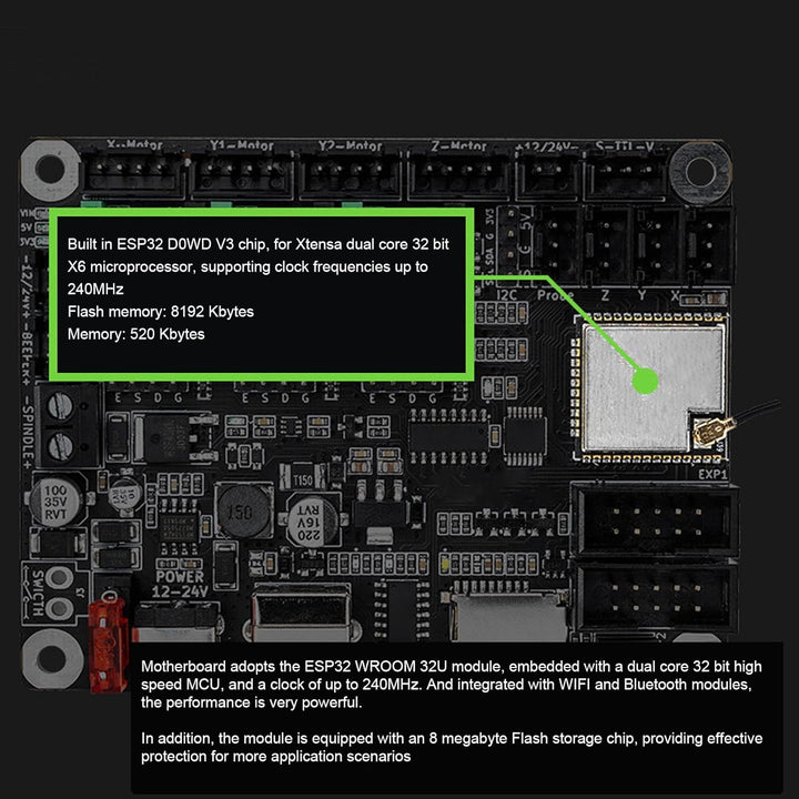 Lasergravierer-Hauptplatine, Lasergravierer-Steuermodul MKS DLC32 V2.1 32 Bit ESP32 WIFI GRBL TFT La