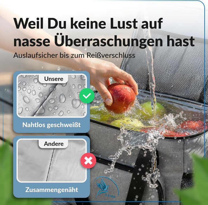 Obics Kühltasche klein 20L & Gross 30L, Kühlbox faltbar mit Flaschenöffner Lunchtasche Herren - lang